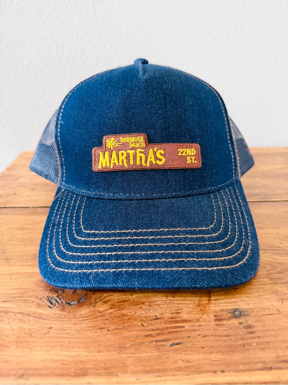 Martha’s Hermosa Beach Denim Style Trucker Mesh SnapBack Hat - 22nd Street